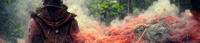 AI image of Brazilian indigenous man and smoke