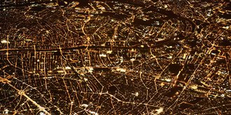 city at night from above