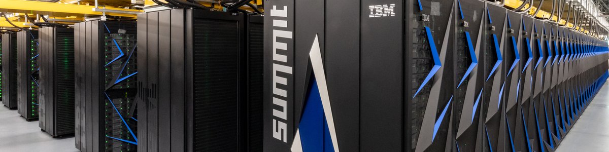 An image of the SUMMIT supercomputer located in Oak Ridge, California. NICE will be based on the same computing architecture.