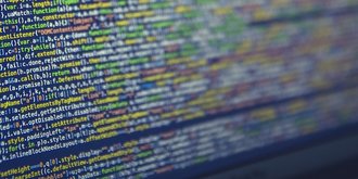 computer code on a laptop