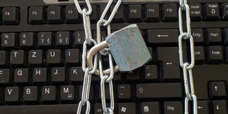 keyboard locked in chains