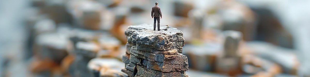 Man standing on a tower