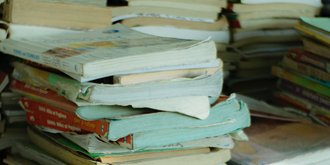 stacked old books