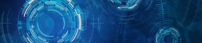 digital spheres in blue